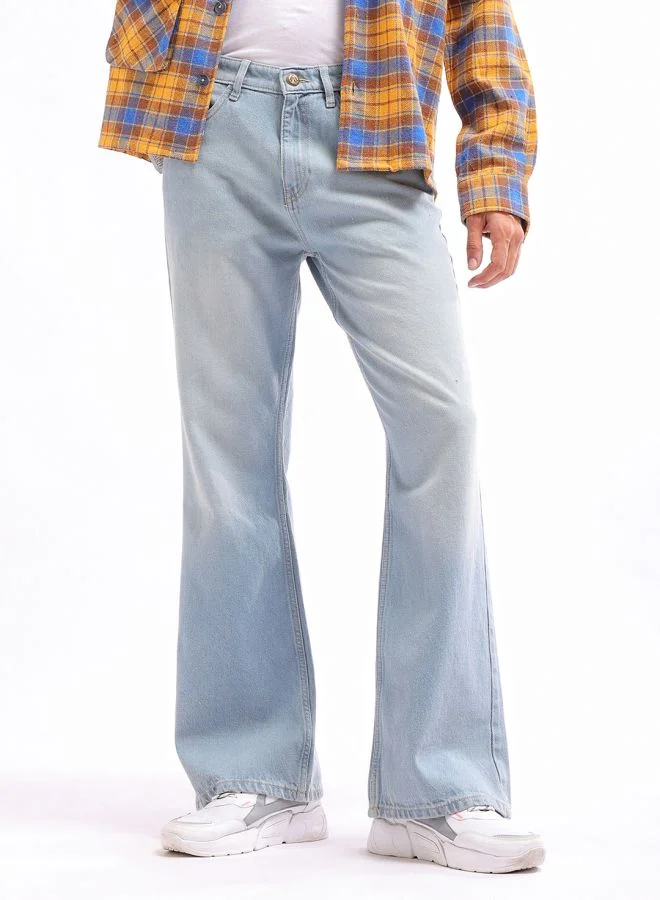 The Indian Garage Co Men Bootcut Loose Fit Solid Mid-Rise Jeans