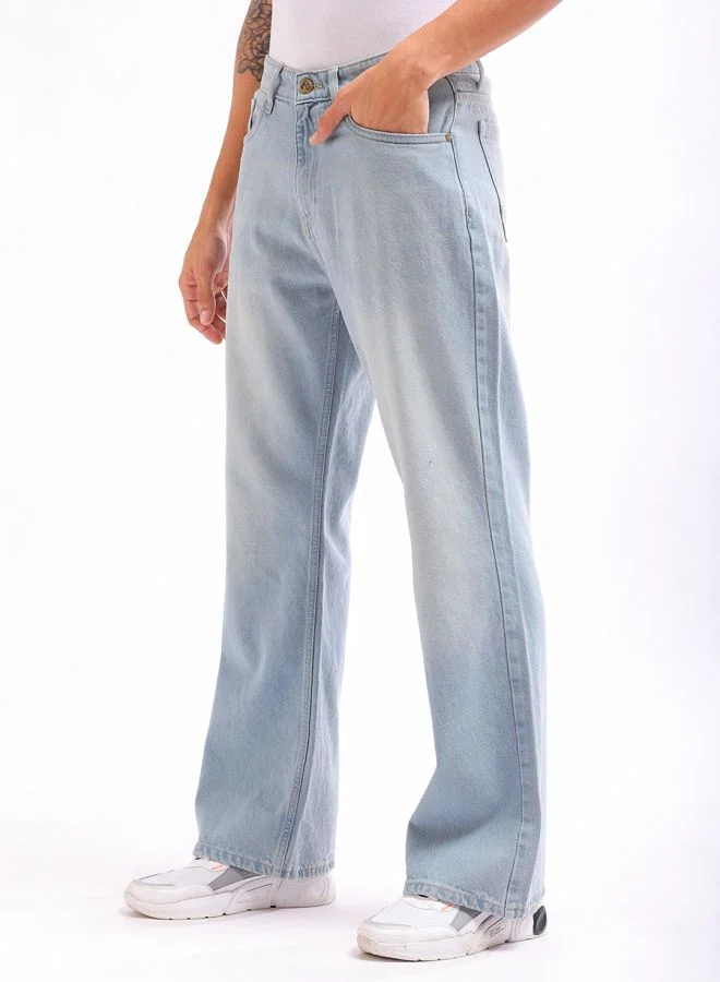 The Indian Garage Co Men Bootcut Loose Fit Solid Mid-Rise Jeans