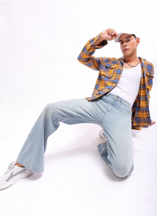 The Indian Garage Co - Men Bootcut Loose Fit Solid Mid-Rise Jeans - Image 1