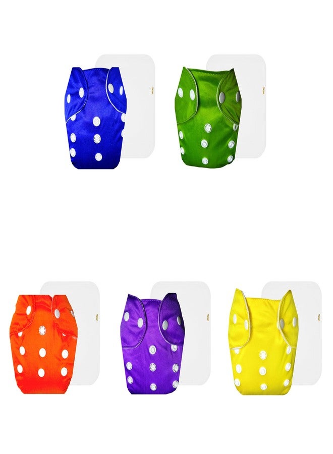 Dumbledo Lite Cloth Diaper with Cotton Insert (Pack of 5) | Snug Fit | Leakproof | Easy to Clean | All-Day Wear | 3 Months - 2 Years | Unisex Baby - Image 1