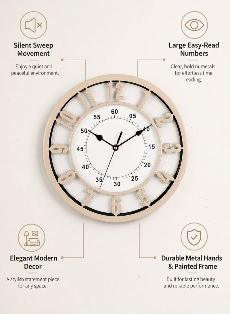 Topyich Silent Non-Ticking Wall Clock, Easy to Read Clock, for Home Office Classroom School, Energy Saving Battery Operated Clock - Image 3