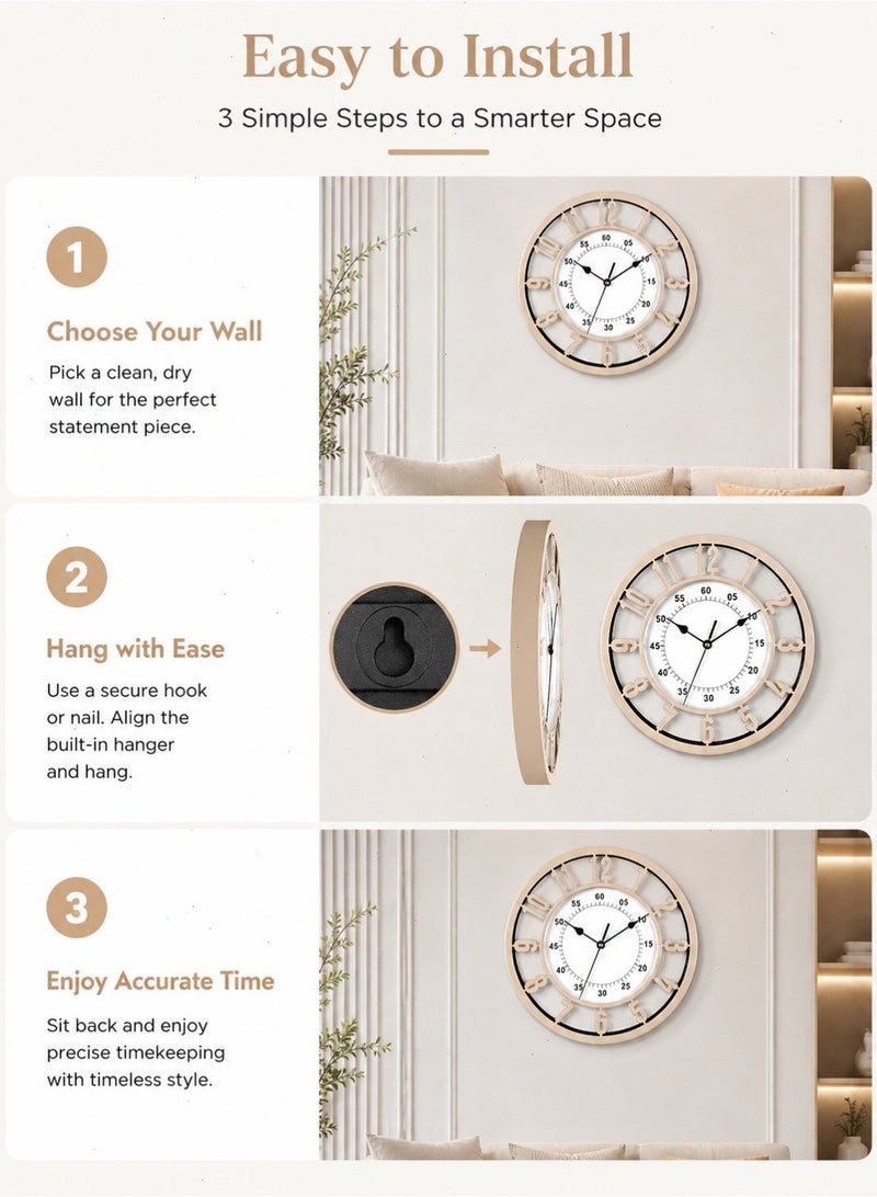 Topyich Silent Non-Ticking Wall Clock, Easy to Read Clock, for Home Office Classroom School, Energy Saving Battery Operated Clock - Image 5