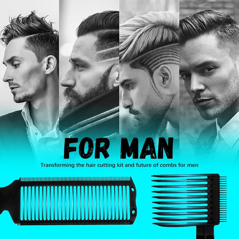 maycreate MAYCREATE Fade Comb for Men Barber Comb Set Professional Curved Positioning Taper Comb Styling Combs Flat Top Hair Cutting Comb Clipper Combs for Cutting and Blending - Image 3