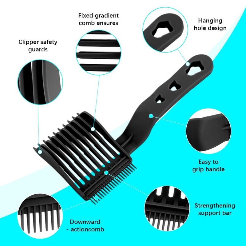 maycreate MAYCREATE Fade Comb for Men Barber Comb Set Professional Curved Positioning Taper Comb Styling Combs Flat Top Hair Cutting Comb Clipper Combs for Cutting and Blending - Image 4