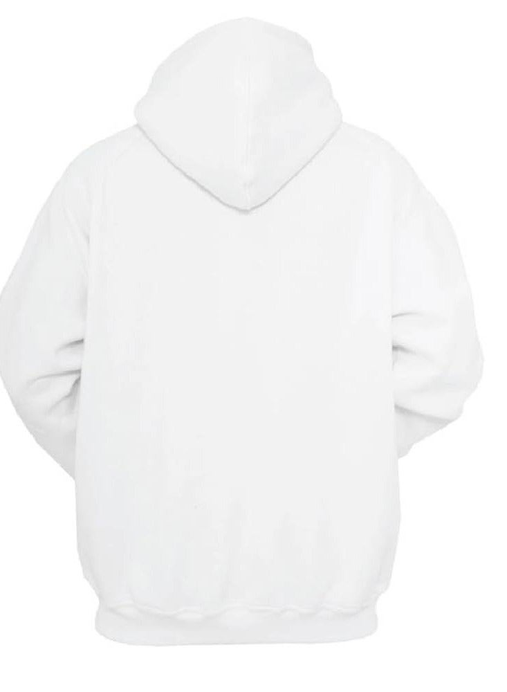 Men’s Fortnite Gaming Hoodie–White Cotton Pullover With Game Print–Long Sleeve Sweatshirt With Hood & Pocket–Ideal For Gamers & Travel Wear