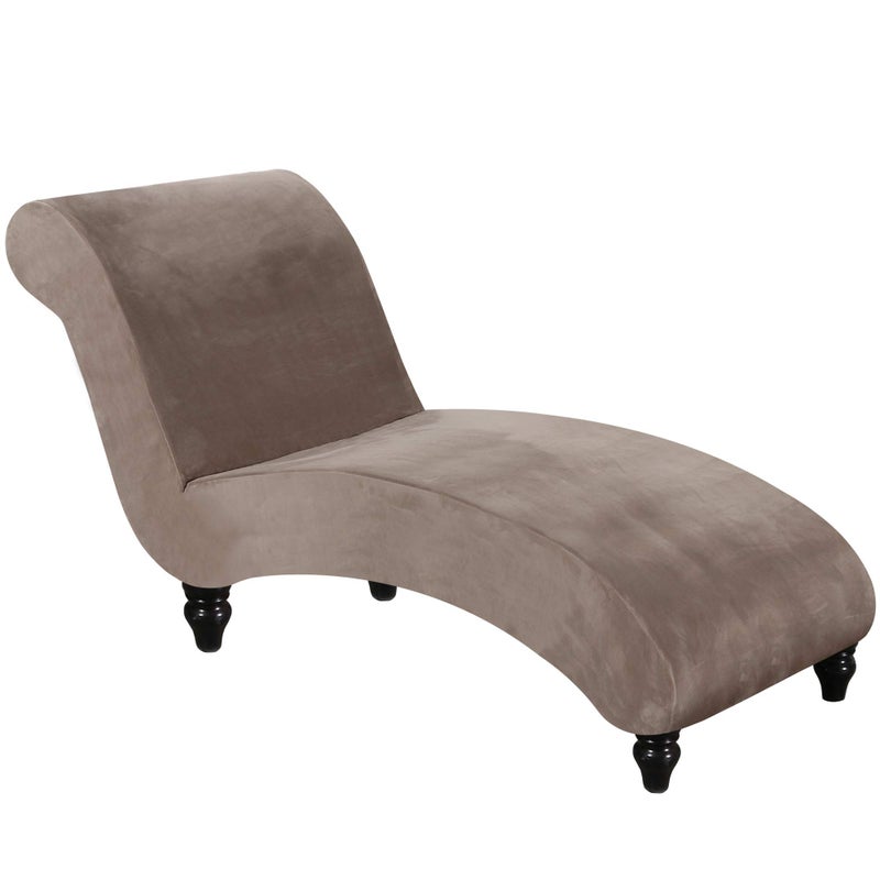FantasDecor FantasDecor Chaise Lounge Slipcover Velvet Cover Luxury for Living Room Indoor Stretch Ultra Soft Machine Washable Taupe 
