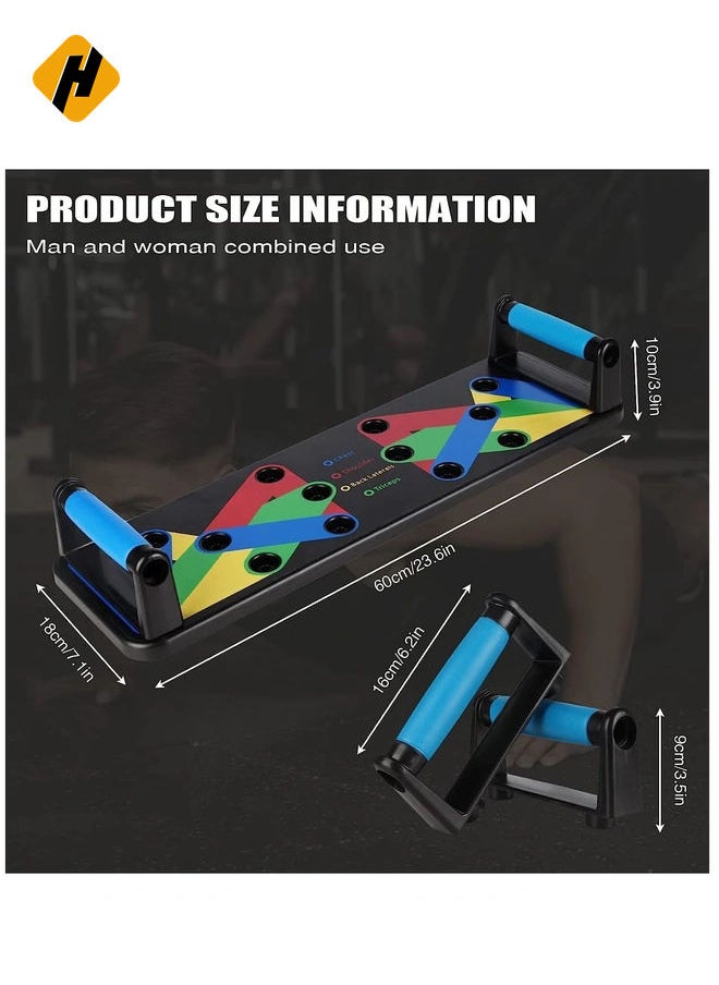 HuHa Push Up Board 9 in 1 Home Workout Equipment Multi-Functional Pushup Bar System Fitness Floor Chest Muscle Exercise Professional Equipment Burn Fat Strength Training Arm  - Image 3