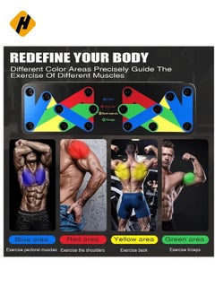 HuHa Push Up Board 9 in 1 Home Workout Equipment Multi-Functional Pushup Bar System Fitness Floor Chest Muscle Exercise Professional Equipment Burn Fat Strength Training Arm  - Image 4