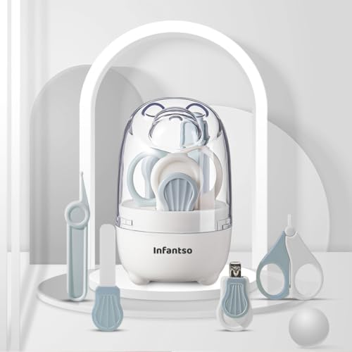 Infantso (4-in-1) Baby Grooming Kit for Newborns & Toddlers (0–3 Years) | Nail Grooming Kit for Baby - Manicure Set with Kids Nail Clipper, Scissor, Filer & Nasal Tweezer | Baby-Safe Rounded Edges | Compact Travel Case - Image 1