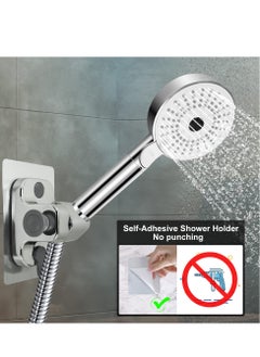 Excefore Shower Head Holder, 2 Pack Strong Adhesive Waterproof Handheld Shower Holder, Adjustable Shower Head Holder, Silver  - Image 4
