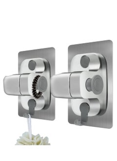 Excefore Shower Head Holder, 2 Pack Strong Adhesive Waterproof Handheld Shower Holder, Adjustable Shower Head Holder, Silver  - Image 1