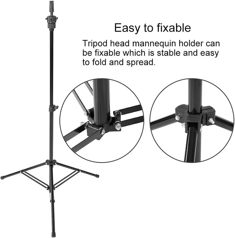 Salon Upgrade Wig Tr Stand, Mannequin Head Holder for Hairdressing ing, Height Rotatable Head with Carry , and Metal Tr for Cosmetology Practice - Image 2