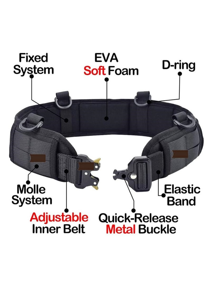 Bluejw 5-Piece Set Tactical Battle Belt Set,Slim Airsoft Molle Belt With Metal Buckle For Shooting Hunting,War Belt Game Belts And Bags Safe Life Defense Belts,Molle Pouch Included  - Image 3