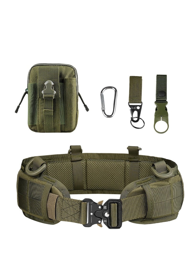 Bluejw 5-Piece Set Tactical Battle Belt Set,Slim Airsoft Molle Belt With Metal Buckle For Shooting Hunting,War Belt Game Belts And Bags Safe Life Defense Belts,Molle Pouch Included  - Image 1