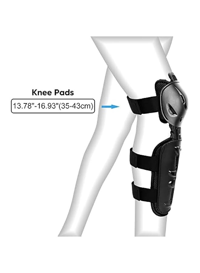 JIAJUN 4pcs Knee Shin Guards Elbow Guards Adult Dirt Bike Protective Gear for Men Adjustable Elbow and Knee Pads Motocross Mountain Bike Motorcycle - Image 5