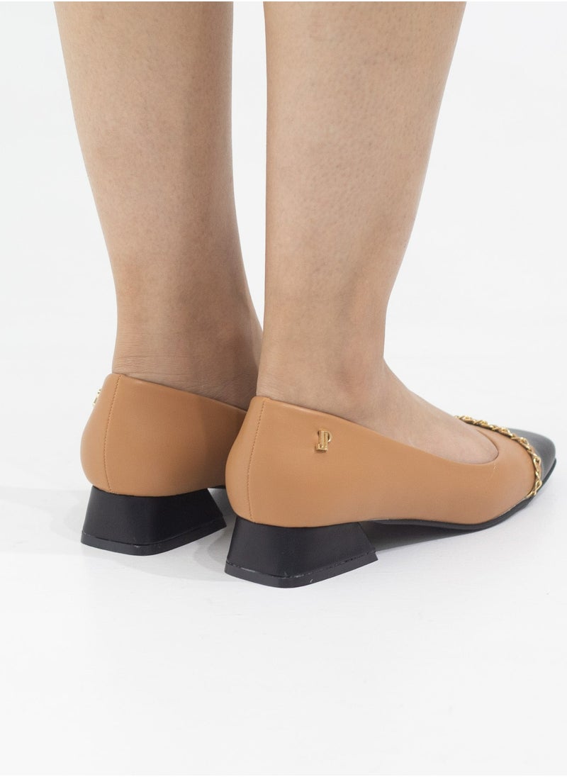 LAMARAPARIS Laika two toned 2.5cm heel with court camel  - Image 3