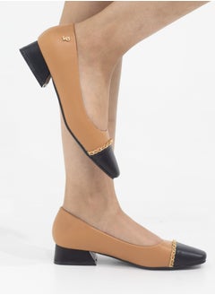 LAMARAPARIS Laika two toned 2.5cm heel with court camel  - Image 1