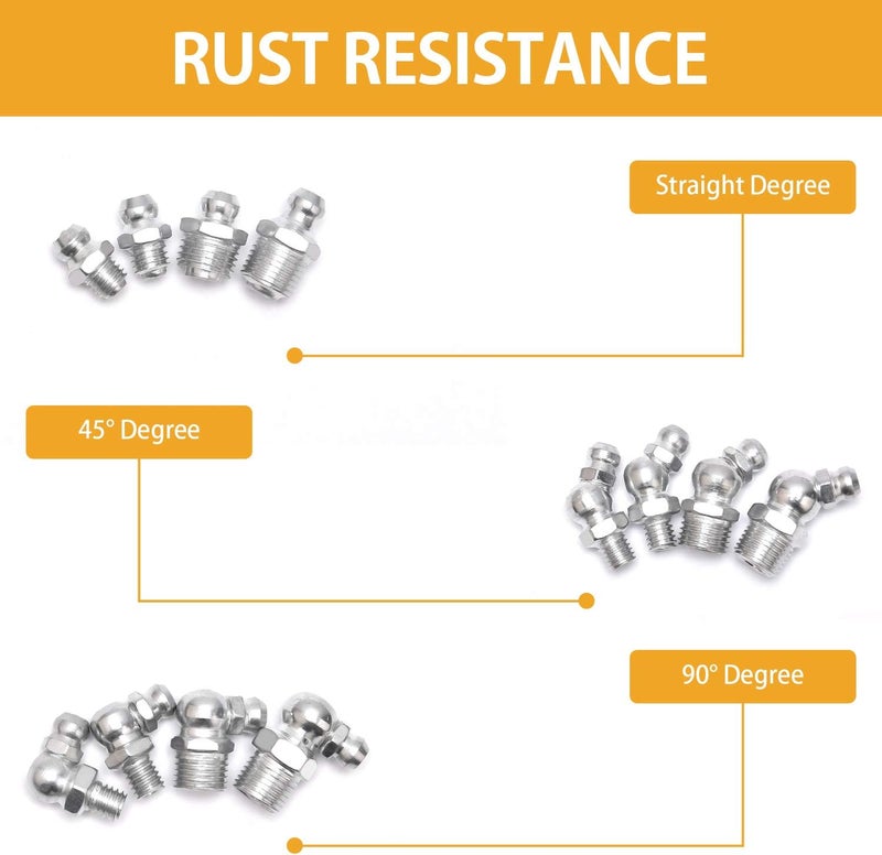 VIGRUE Grease Fittings, 245 Pieces SAE & Metric Grease Fitting Assortment Kit - Image 4