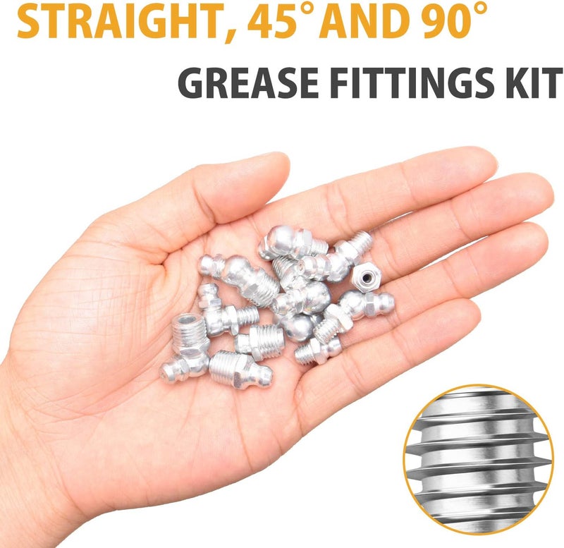VIGRUE Grease Fittings, 245 Pieces SAE & Metric Grease Fitting Assortment Kit - Image 5
