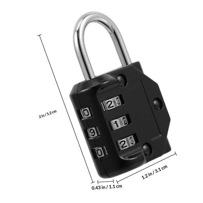 3 Digit Combination Padlock Weatherproof Portable Number Lock for Travel Luggage Gym Locker Outdoor Security - Image 3