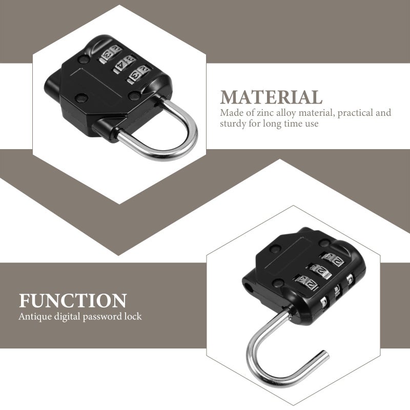 3 Digit Combination Padlock Weatherproof Portable Number Lock for Travel Luggage Gym Locker Outdoor Security - Image 4