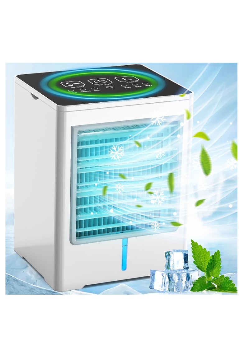 SYOSI - Portable Air Conditioner, 3 Speeds Personal Evaporative Air Cooler with 1-6H Timer, Mini Air Conditioner Touch Screen, Quiet Portable AC Unit Fan for Office Desk Home Bedroom Camping Car - Image 1