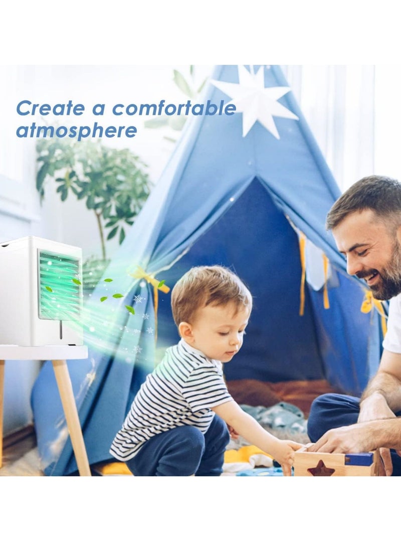 SYOSI - Portable Air Conditioner, 3 Speeds Personal Evaporative Air Cooler with 1-6H Timer, Mini Air Conditioner Touch Screen, Quiet Portable AC Unit Fan for Office Desk Home Bedroom Camping Car - Image 1