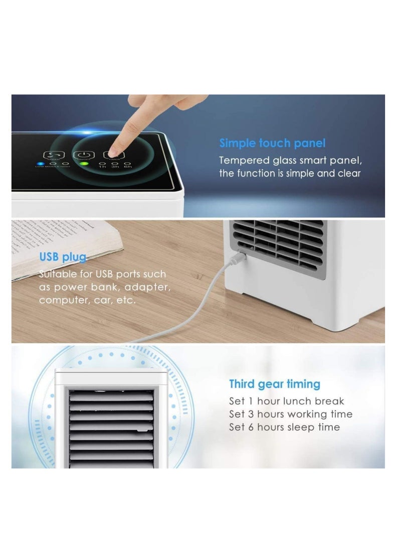 SYOSI - Portable Air Conditioner, 3 Speeds Personal Evaporative Air Cooler with 1-6H Timer, Mini Air Conditioner Touch Screen, Quiet Portable AC Unit Fan for Office Desk Home Bedroom Camping Car - Image 1