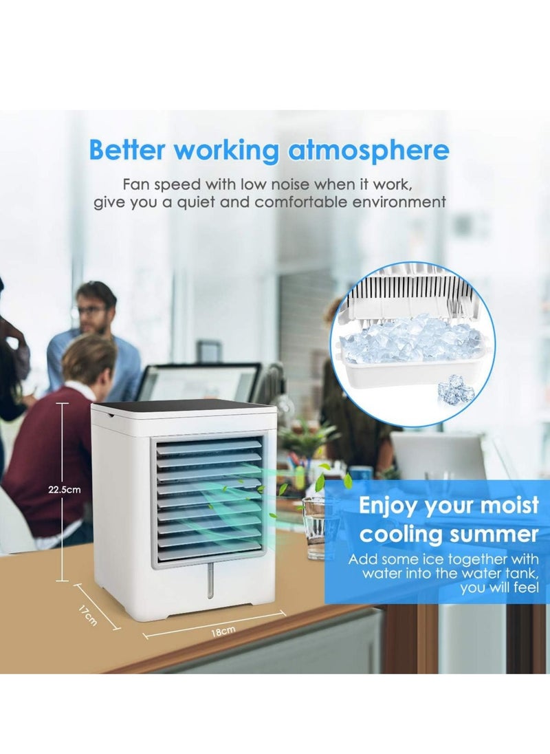 SYOSI - Portable Air Conditioner, 3 Speeds Personal Evaporative Air Cooler with 1-6H Timer, Mini Air Conditioner Touch Screen, Quiet Portable AC Unit Fan for Office Desk Home Bedroom Camping Car - Image 1
