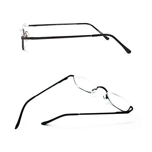 COVESATO Half Frame Reading Glasses, Half Metal Moon Readers for Women Men 2 Pairs 2.50 - Image 4