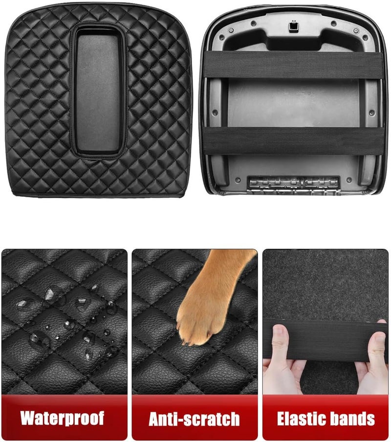 KBH Center Console Armrest Cover for Chevy Silverado Avalanche Suburban Tahoe & GMC Sierra Yukon 2007-2014, Vinyl Leather Trim, Car Arm Rest Covering Cushion Pad, Bucket Seat, Anti-Scratch, Black - Image 4