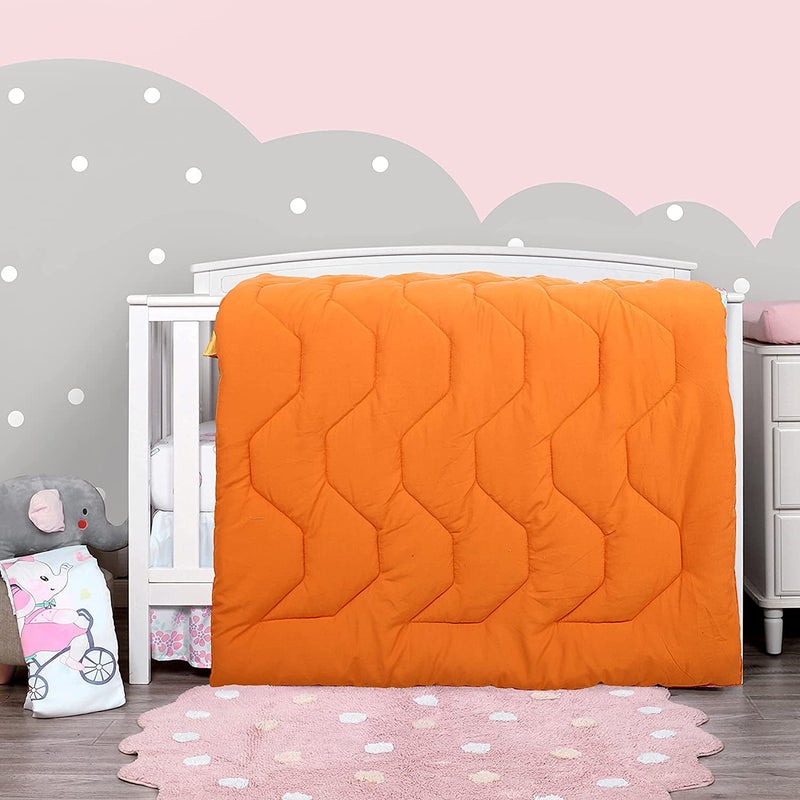 Fareto Microfibre 58x42 inch Baby Comforter, Yellow, Peach Pink & Cherry, Pack of 1 - Image 3
