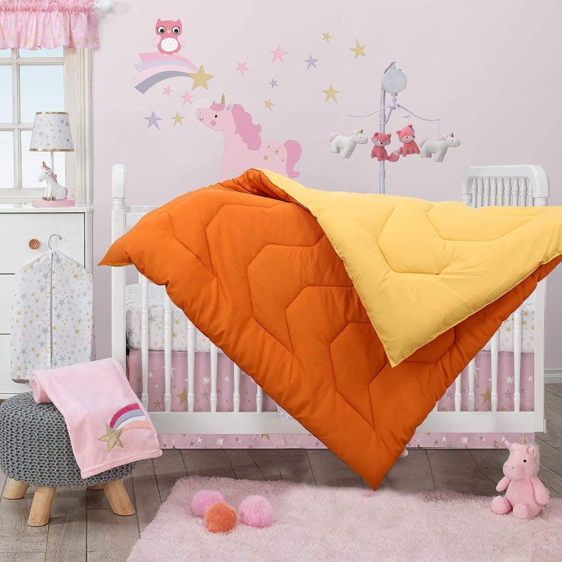 Fareto Microfibre 58x42 inch Baby Comforter, Yellow, Peach Pink & Cherry, Pack of 1 - Image 2