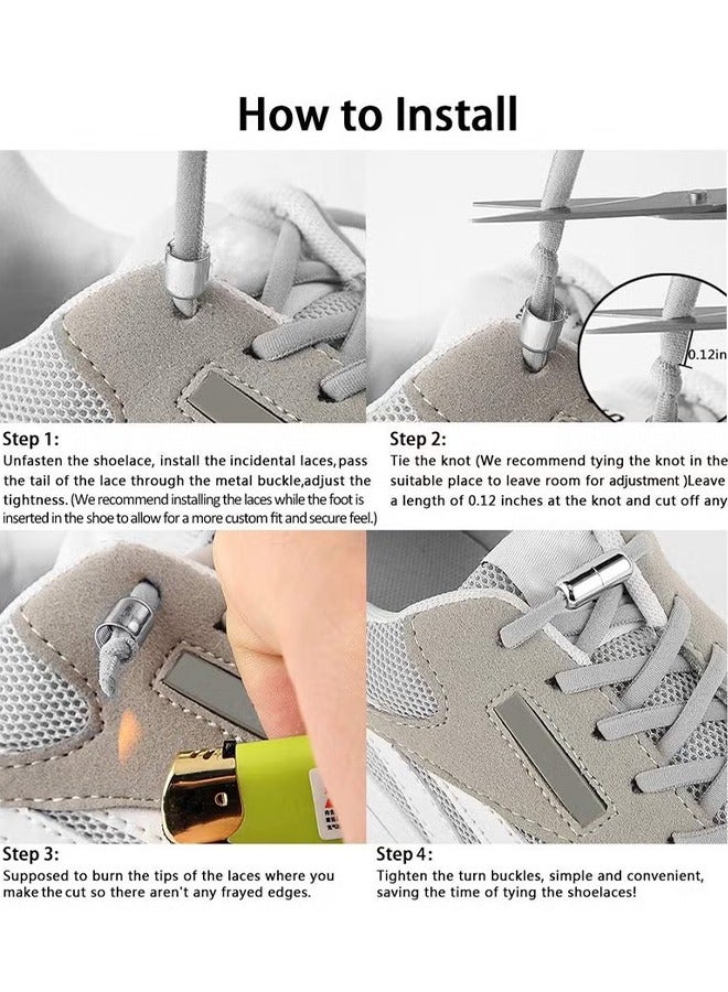 اتش واي مرونة لا التعادل الأربطة الأحذية للبالغين، الأطفال، كبار السن، ونظام مع الأربطة الأحذية مرنة (2 أزواج) - Image 3