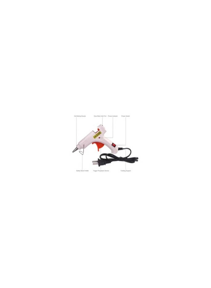 Hot Melt Glue Gun With Silicone Glue Stick 20W White  - Image 2