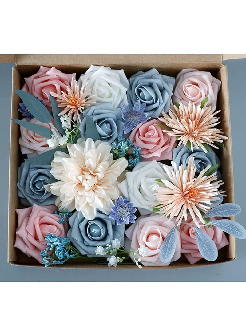 GT-Wheel Artificial Flowers Combo Box Silk Fake Faux Flower Centerpieces for DIY Wedding Cake Topper Floral Arrangements  - Image 1