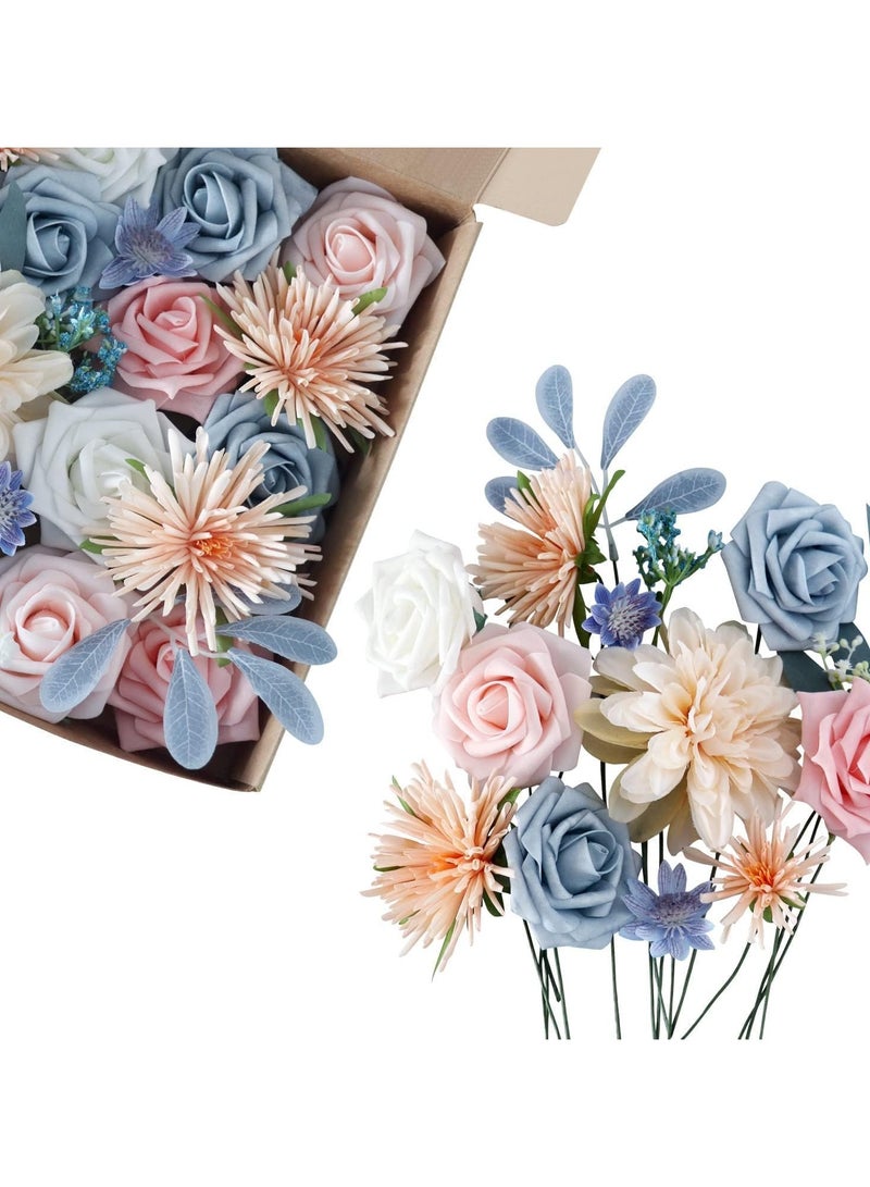 GT-Wheel Artificial Flowers Combo Box Silk Fake Faux Flower Centerpieces for DIY Wedding Cake Topper Floral Arrangements  - Image 2