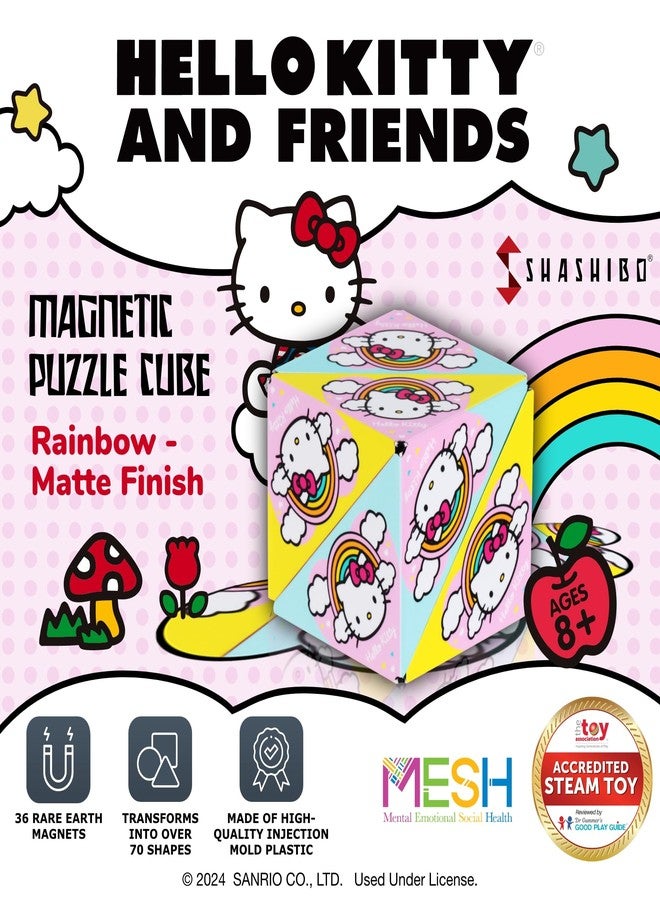 Shashibo Hello Kitty & Friends Shape Shifting Box - STEM Fidget Toy with Ultra Strong Magnets - Sensory Puzzle Cube Transforms Into 100+ Shapes, Easter Basket Stuffers Gift for Kids (Rainbow) - Image 3