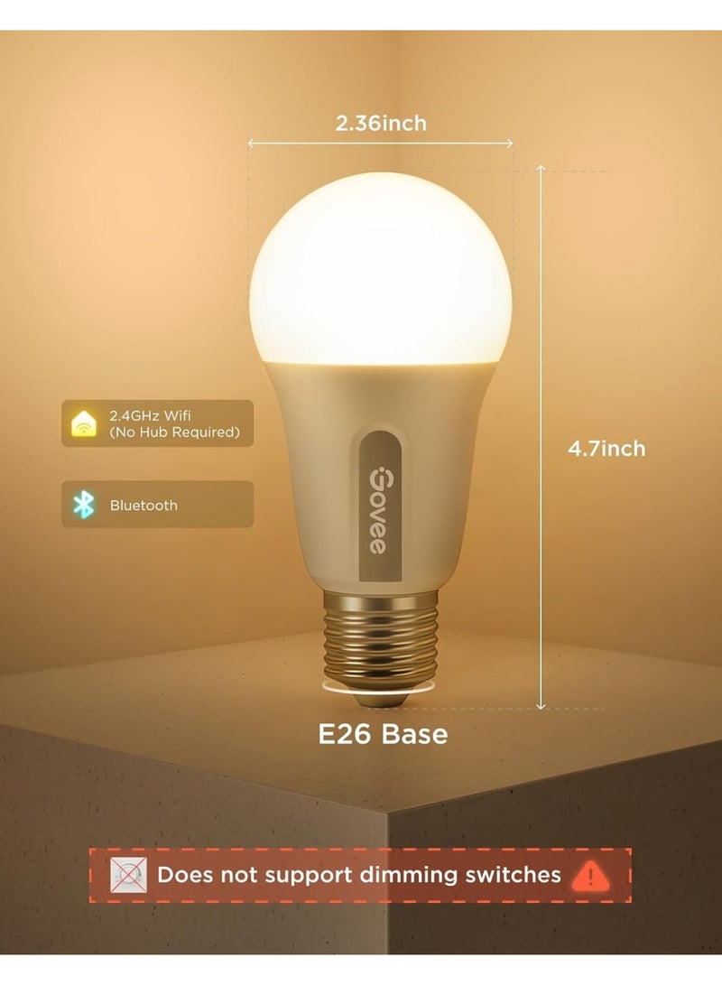 Govee Smart Light Bulbs, Color Changing Light Bulb, Works with Alexa and Google Assistant, 16 Million Colors RGBWW, WiFi & Bluetooth LED Light Bulbs, Music Sync, A19, 800 Lumens, 1 Pack - Image 2