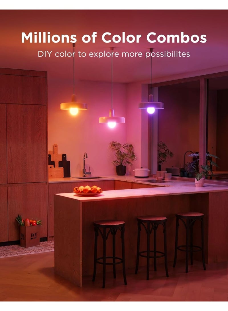 Govee Smart Light Bulbs, Color Changing Light Bulb, Works with Alexa and Google Assistant, 16 Million Colors RGBWW, WiFi & Bluetooth LED Light Bulbs, Music Sync, A19, 800 Lumens, 1 Pack - Image 3