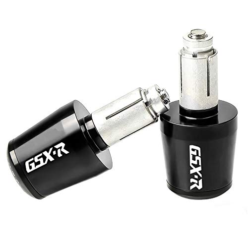 YIMOTO 78 inch 22mm Motorcycle Handlebar End Aluminum Handle Bar Grips Cap Gear Balanced Plug for Suzuki GSXR 600 750 1000 1300 (black), Handlebar end black - Image 1