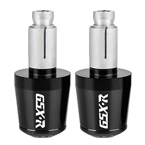 YIMOTO 78 inch 22mm Motorcycle Handlebar End Aluminum Handle Bar Grips Cap Gear Balanced Plug for Suzuki GSXR 600 750 1000 1300 (black), Handlebar end black - Image 3
