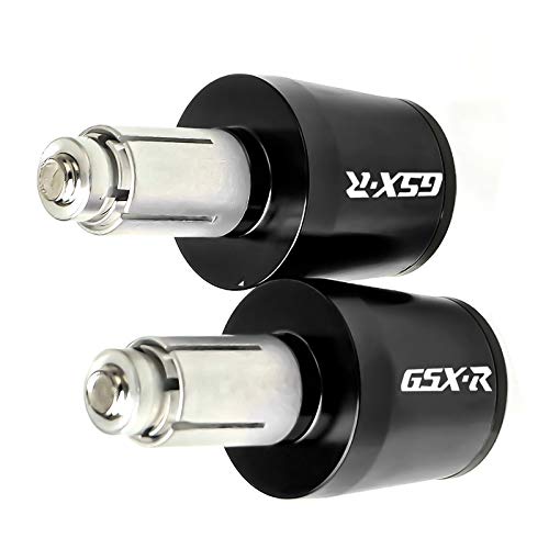 YIMOTO 78 inch 22mm Motorcycle Handlebar End Aluminum Handle Bar Grips Cap Gear Balanced Plug for Suzuki GSXR 600 750 1000 1300 (black), Handlebar end black - Image 4