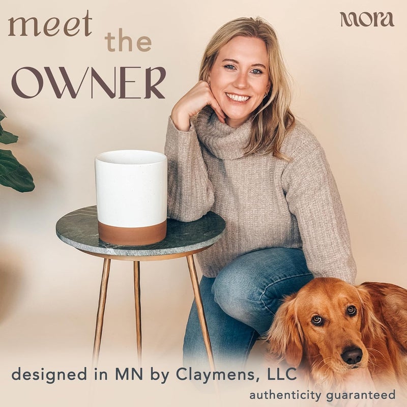 Mora Ceramic Kitchen Utensil Holder - Wooden Spoon & Spatula Crock for Countertop, Modern Farmhouse Home Decor, Extra Large 7.3" Cooking Organizer for Stove Top and Counter - Heavy & Sturdy - Vanilla - Image 4