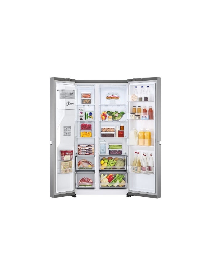 إل جي 26.7 Ft Refigerator | Side by Side | ThinQ LS32NBDSLV Silver - Image 2