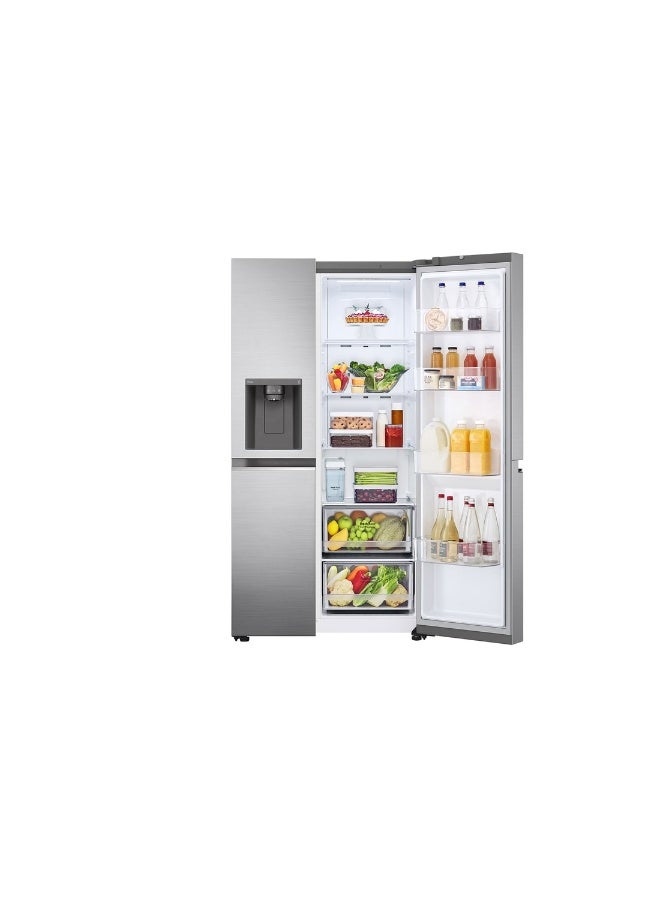 إل جي 26.7 Ft Refigerator | Side by Side | ThinQ LS32NBDSLV Silver - Image 3