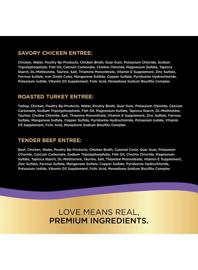 شيبا أطباق طعام القطط الرطبة Perfect Portions Paté (24 قطعة، 48 وجبة)، دجاج لذيذ، ديك رومي مشوي، وطبق رئيسي من لحم البقر الطري، صينية سهلة التقشير في عبوتين - Image 3