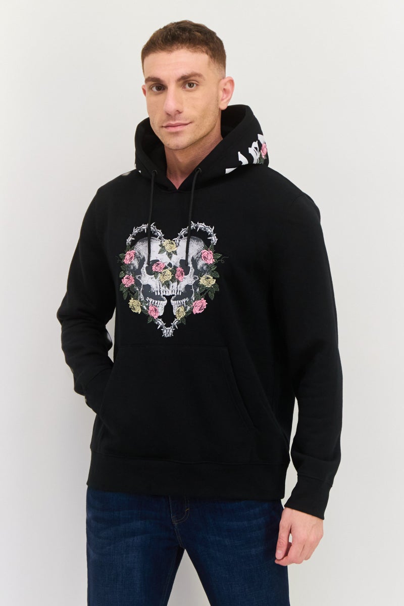 MEMBERS ONLY Men Hooded Embroidered Long Sleeves Sweatshirt, Black - Image 1