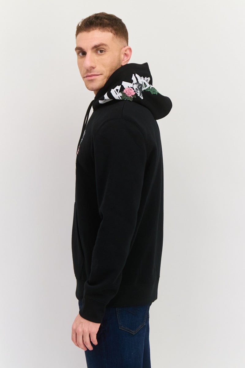 MEMBERS ONLY Men Hooded Embroidered Long Sleeves Sweatshirt, Black - Image 2