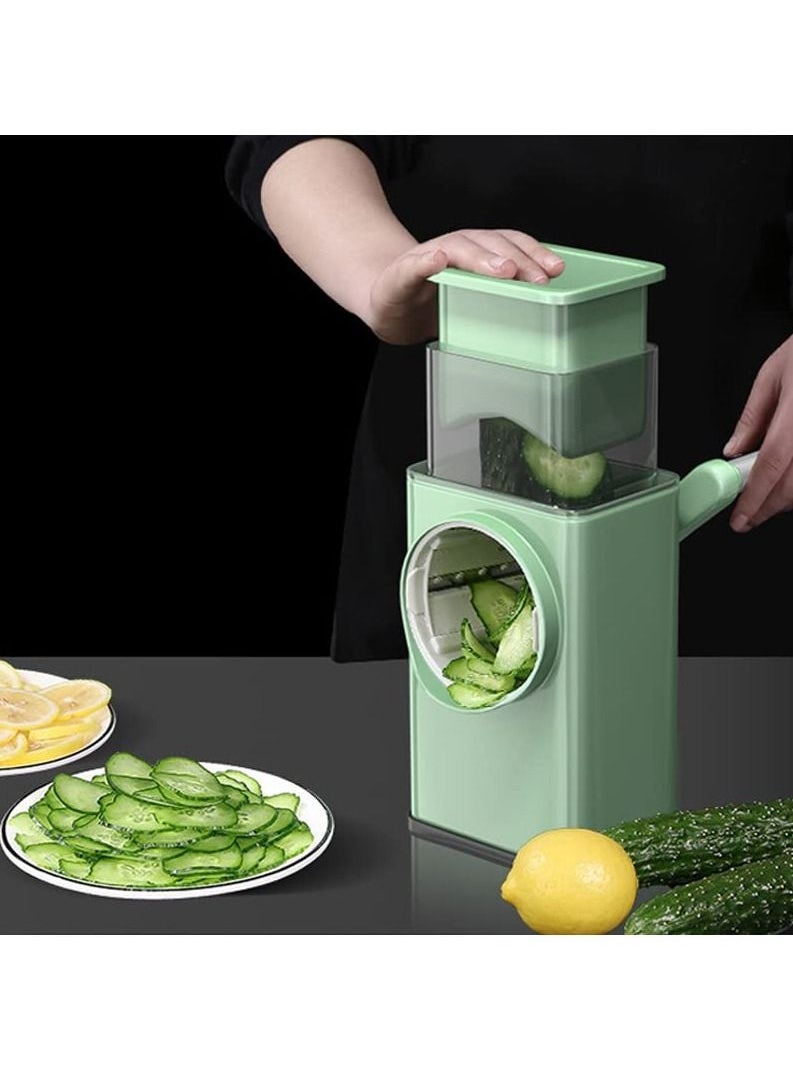 Arabest - Vegetable Grater Veggie Cutter Salad Slicer Veg Shredder Hand Operated Rotating Fruit Carrot Cabbage Potato Slicer Multipurpose Mandoline Make Julienne Strips - Image 1